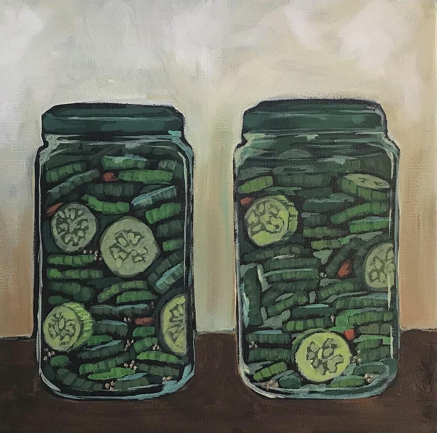 Pickle Jar Painting by Lora McGowan - Pixels