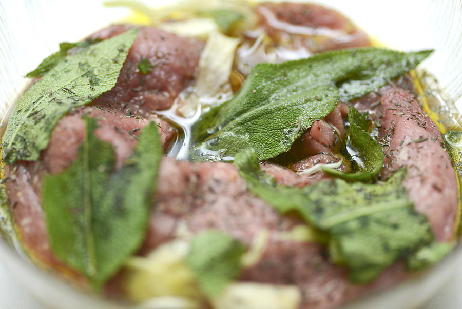 Pickled Meat - Meat With Sage Photograph by Wakila