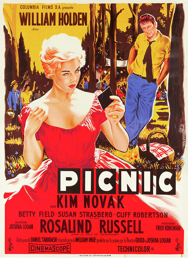 William Holden Mixed Media - Picnic, 1956 - art by Guy Gerard Noel by Movie World Posters