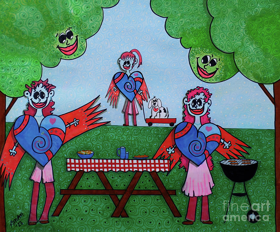 Picnic Day Drawing by AnnMarie Parson-McNamara