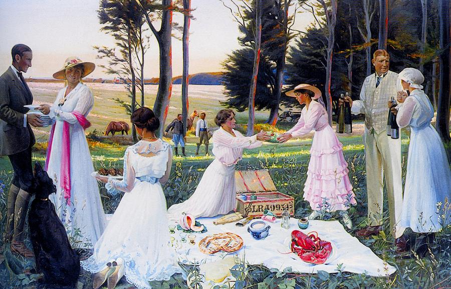 Picnic Painting by Mountain Dreams Fine Art America