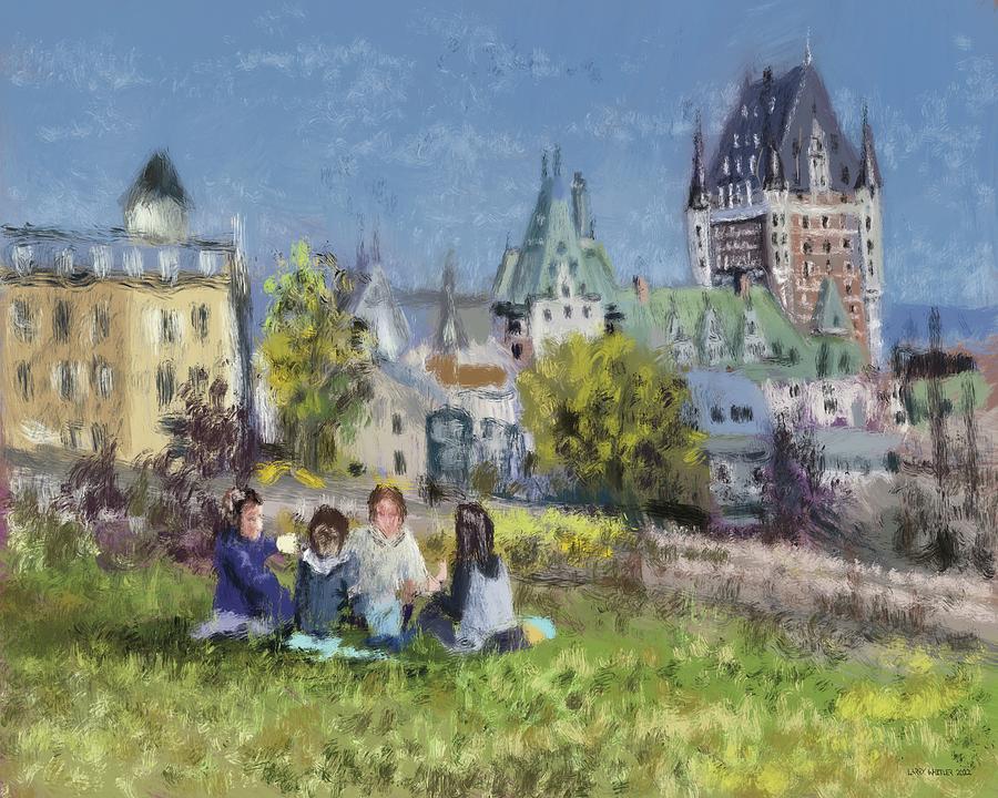 Picnic In Quebec  Painting by Larry Whitler