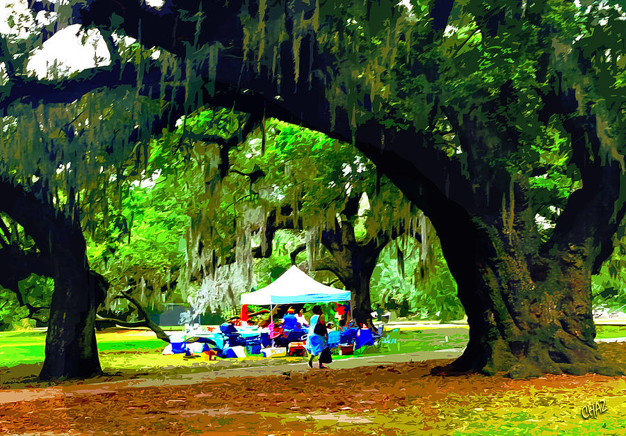Picnic Under The Oaks Painting by CHAZ Daugherty