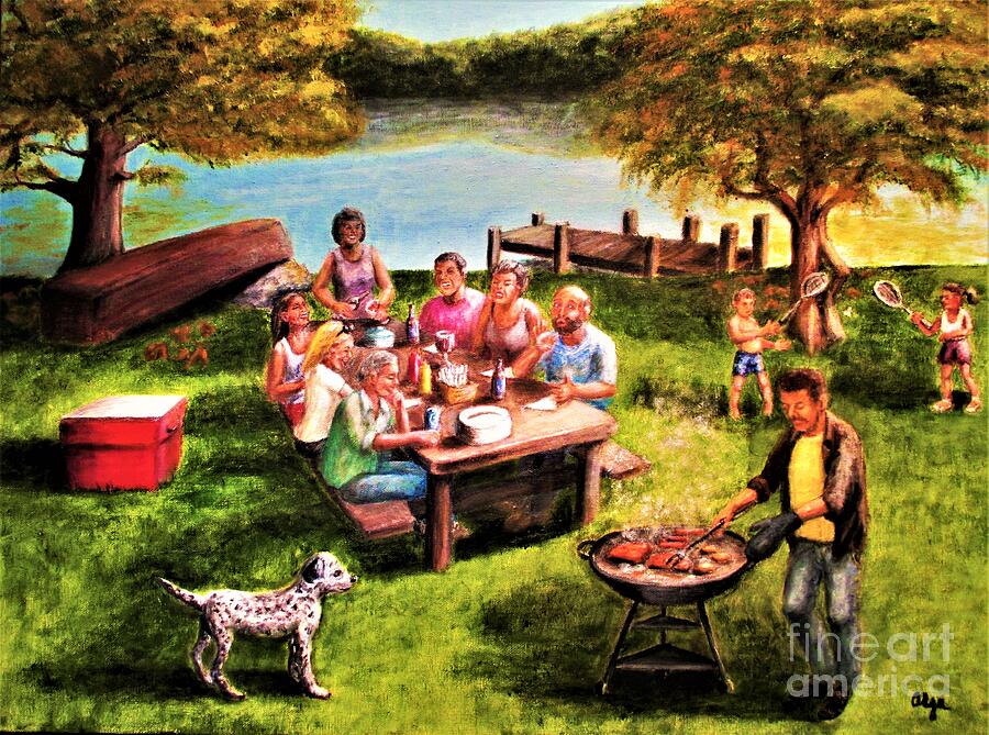 Пикник картина. Живопись пикник семья компания. Картина пикник на природе. Большая семья на пикнике. Иллюстрация пикник на природе.