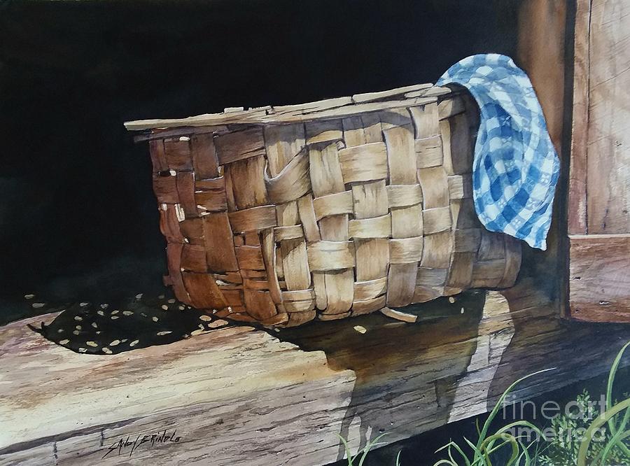 Picnicking in the barn Painting by Sandy Brindle