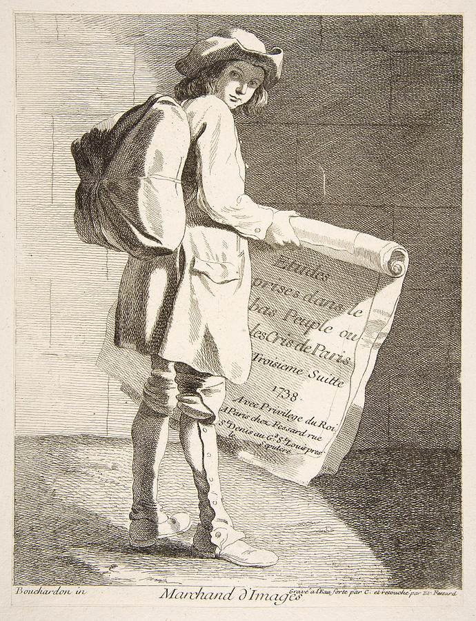 Picture Seller Drawing by Anne Claude de Caylus