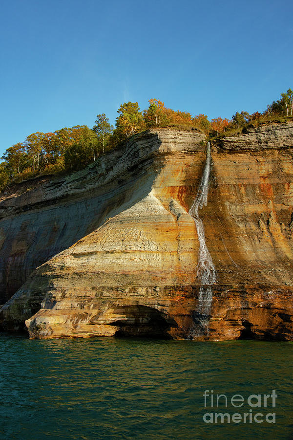 Pictured Rocks Bridal Veil Falls One Photograph by Bob Phillips