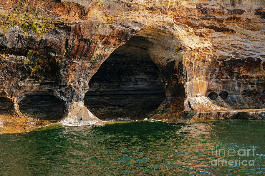 Pictured Rocks Sea Caves Two Photograph by Bob Phillips