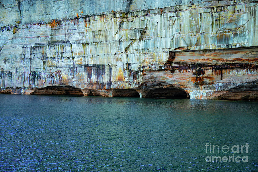 Pictured Rocks Cliffs Above Lake Superior Three Photograph by Bob Phillips