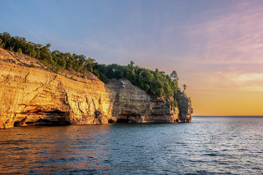 Pictured Rocks Sunset Photograph by Nathan Wasylewski