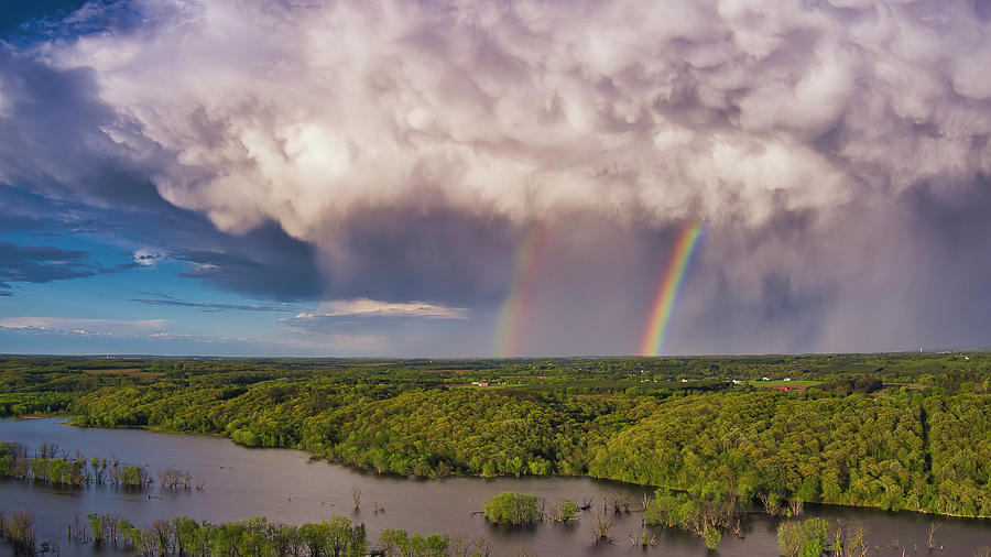 Pictures Over Stillwater St Croix Valley Spring Evening Storm Ra Photograph by Greg Schulz Pictures Over Stillwater
