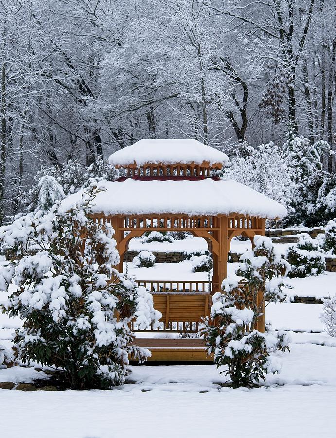 Picturesque Gazebo In Ice And Snow Photograph