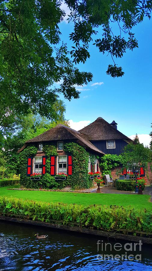 Flower Photograph - Picturesque House in Giethoorn village Netherlands 03 by Amalia Suruceanu