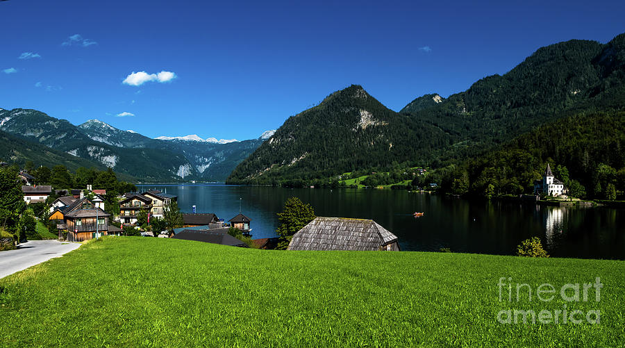 Picturesque Lakeside Village At Lake Grundlsee in Styria In Austria Photograph by Andreas Berthold