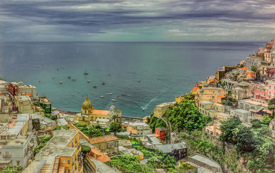 Picturesque Positano, Painterly Photograph by Marcy Wielfaert