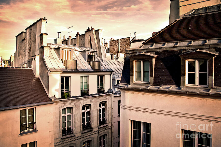 Paris Photograph - Living under the roofs in Paris by Delphimages Paris Photography