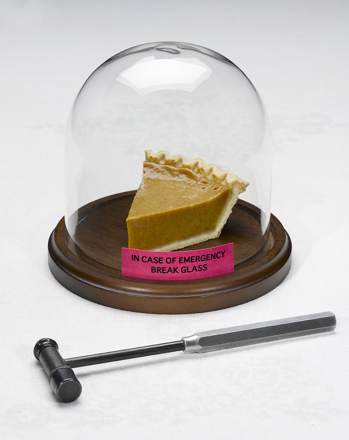 Pie Under Glass With Hammer Photograph by Jeffrey Coolidge
