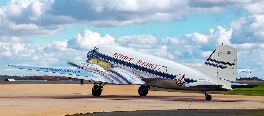 Piedmont DC-3 at KCLT 2008 Photograph by Greg Reed