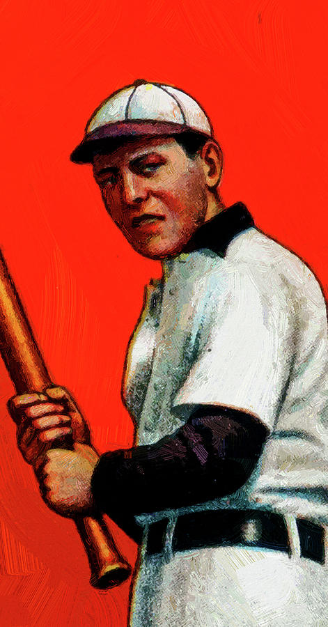 Piedmont Fred Snodgrass Batting Baseball Game Cards Oil Painting Painting