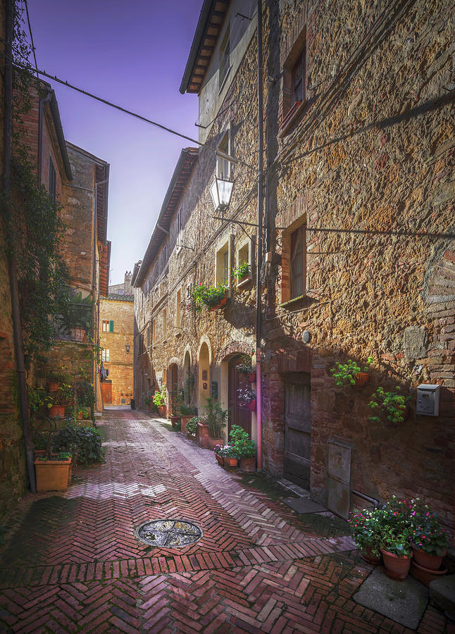 Pienza old town street Photograph by Stefano Orazzini