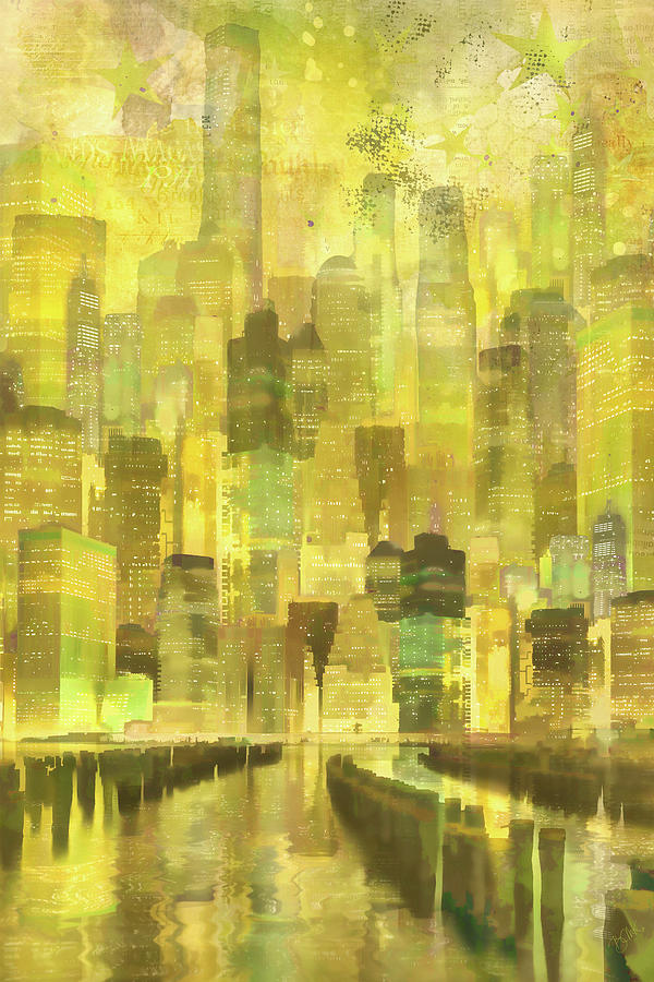Pier 1 View of Manhattan Digital Art by Barbara Mierau-Klein