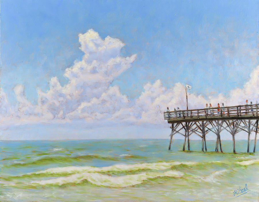 Pier 14 Myrtle Beach Painting by Tesh Parekh