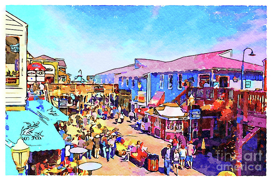 Pier 39, San Francisco, Watercolor Photograph by Colin and Linda McKie