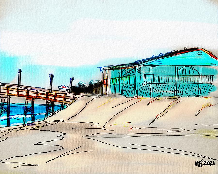 Pier And Dunes Digital Art by Michael Kallstrom