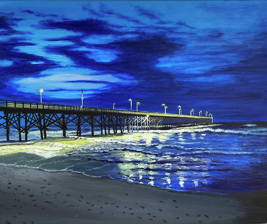 Pier at Dusk Painting by Boots Quimby