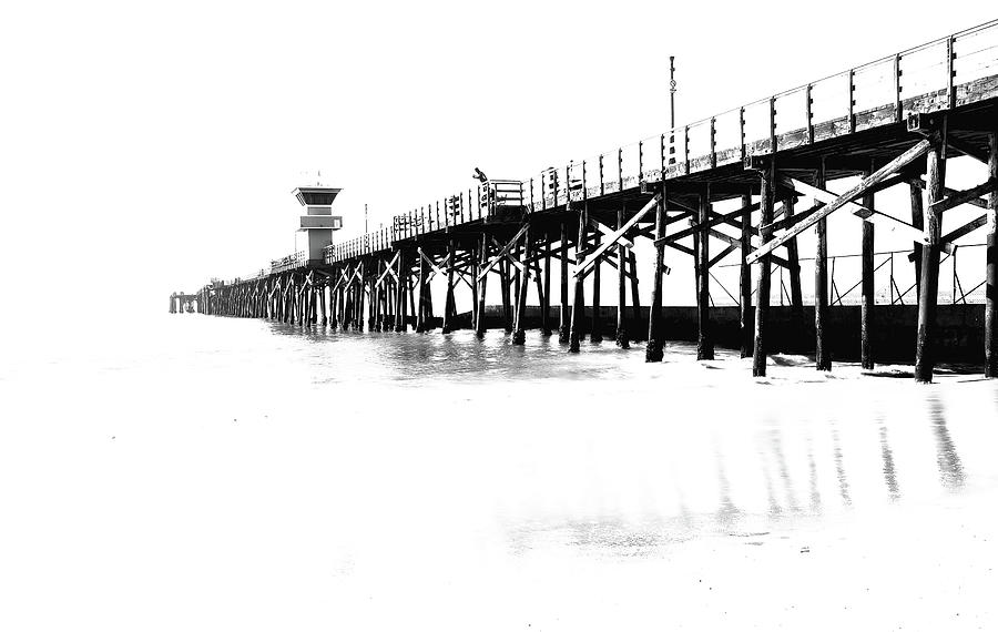 Black And White Photograph - Pier At Seal Beach by Hyuntae Kim