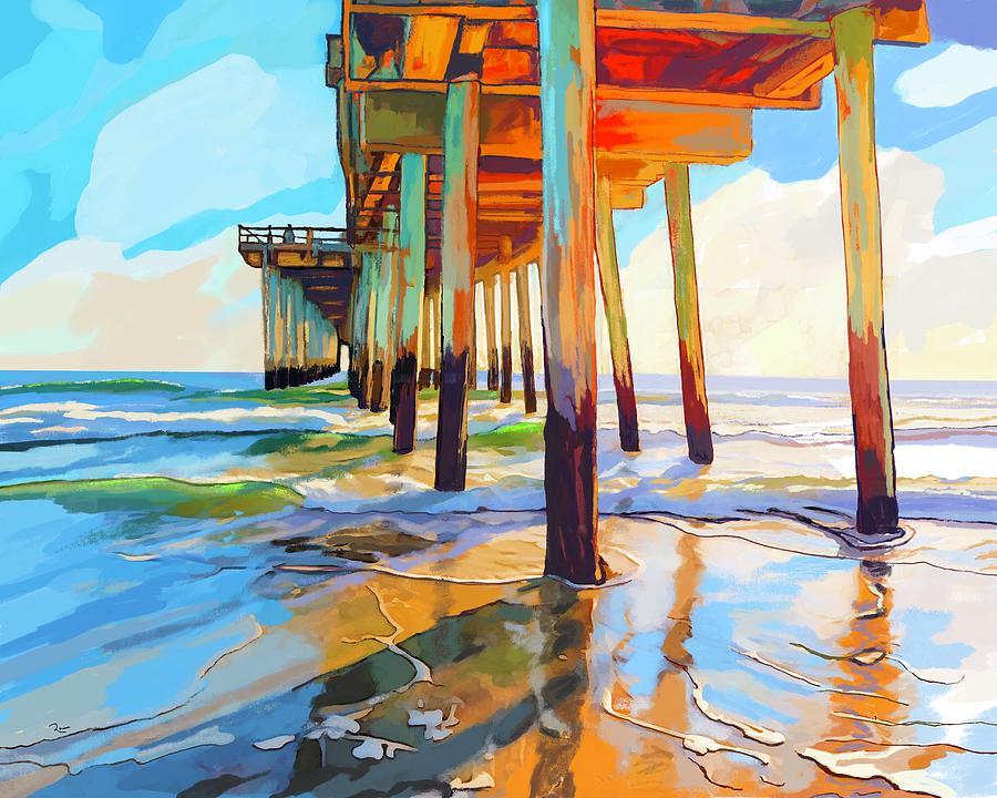 Pier at Sunset Digital Art by Mark Ross