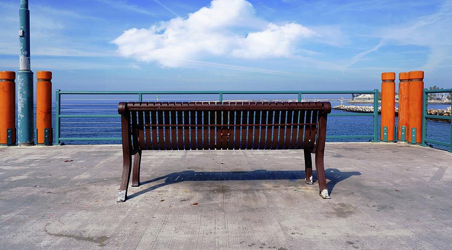 Pier Bench by Mike-Hope Photograph by Mike-Hope