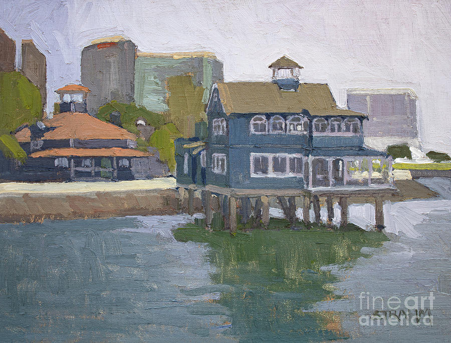 Pier Cafe at Seaport Village - San Diego, California Painting by Paul Strahm