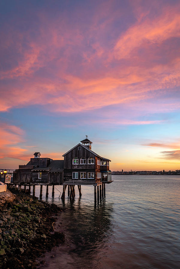 Pier Cafe Winter Sunset 2 Photograph by Scott Cunningham