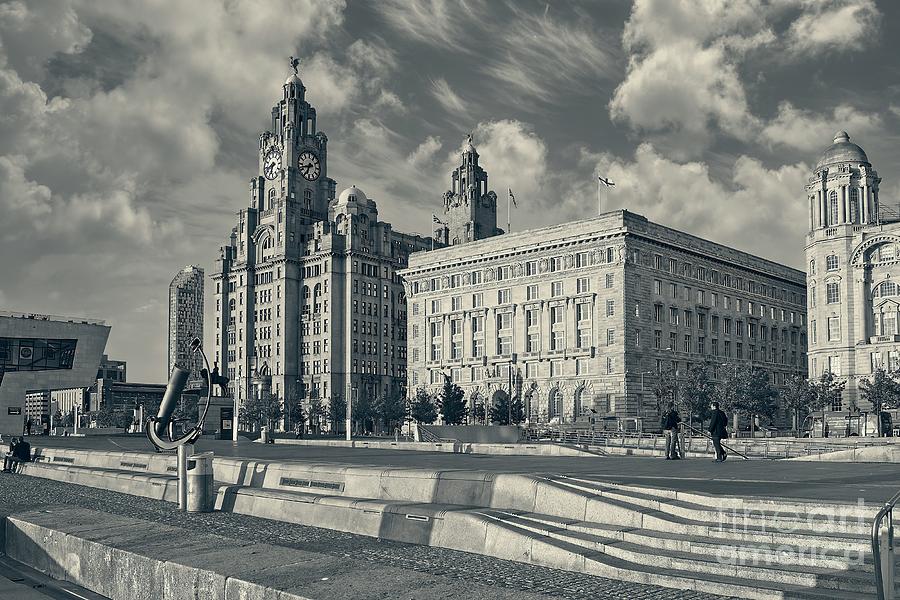Pier Head, Liverpool Cityscape, Monochrome 1 Photograph by Philip Preston Pier Head, Liverpool Cityscape, Monochrome 1 Photograph by Philip Preston