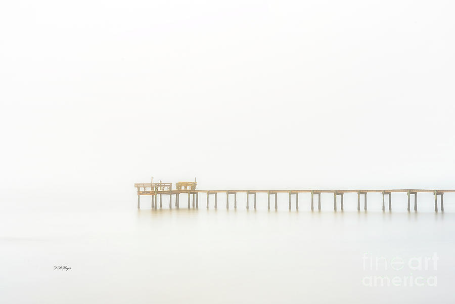 Pier In Fog - A Photography Fine Art Minimalist Photograph by DB Hayes