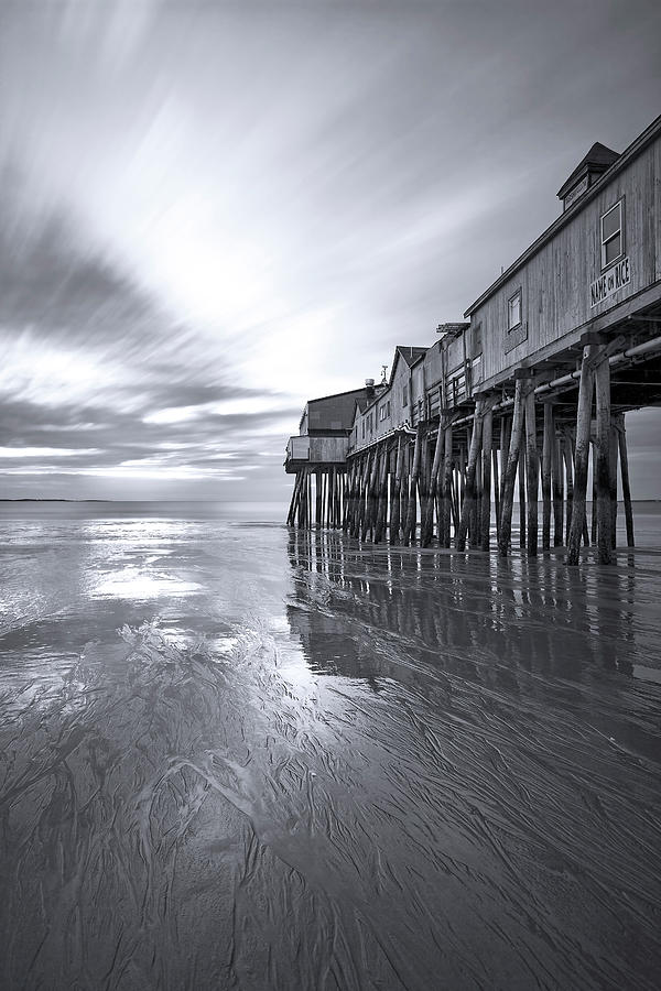 Black And White Photograph - Pier in Monochrome by Eric Gendron