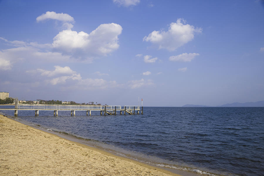 Pier on Lake Biwa, Otsu, Shiga Prefecture, Japan Photograph by GYRO PHOTOGRAPHY/amanaimagesRF