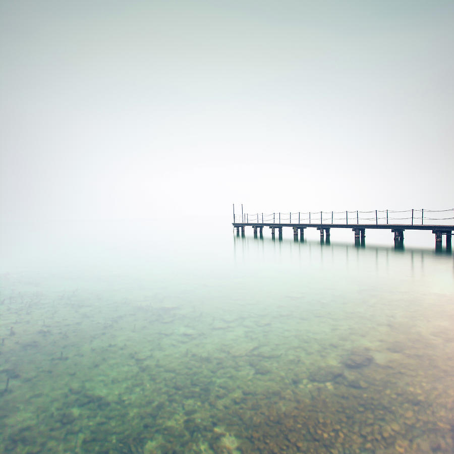 Pier in the Fog Photograph by Stefano Orazzini