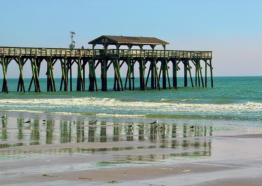 Pier Reflections at Myrtle Beach State Park Photograph by Bill Swartwout Pier Reflections at Myrtle Beach State Park Photograph by Bill Swartwout