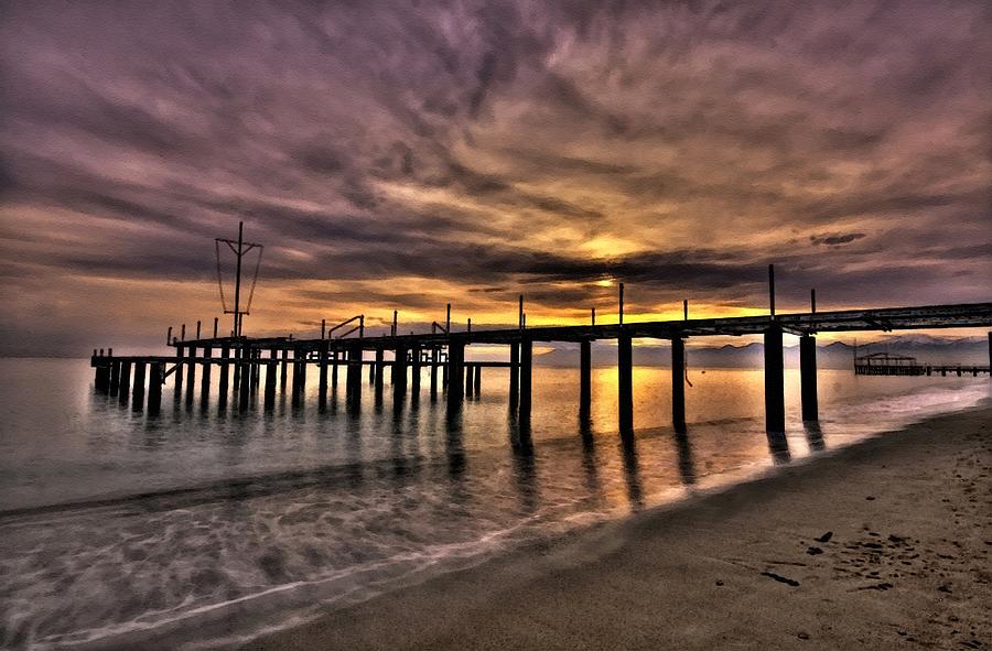 Pier Sunset At Loydhurst - On - Sea L B Digital Art