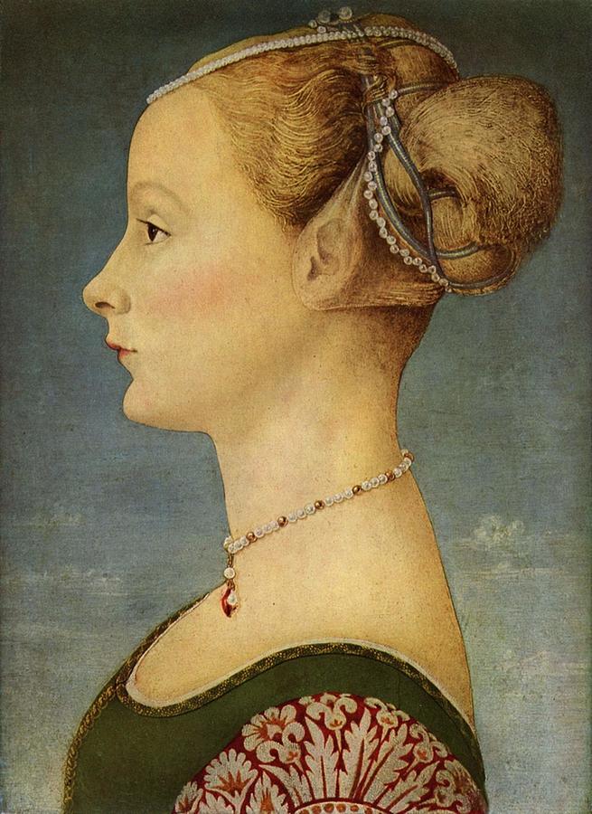 Vintage Painting - Piero del Pollaiolo - Portrait of a Girl by Les Classics