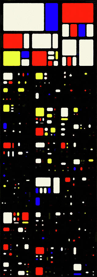 Piet Mondrian Color Combination No 19 , Oil Painting By Ahmet Asar, Oil Painting By Ahmet Asar V2 Digital Art
