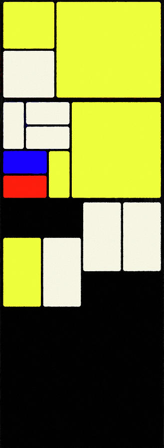 Piet Mondrian Color Combination No 5, Oil Painting By Ahmet Asar, Oil Painting By Ahmet Asar V2 Digital Art