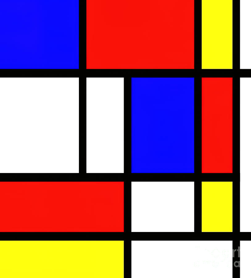 Piet Mondrian Composition 2 Color Block with Tapestry - Textile by ...