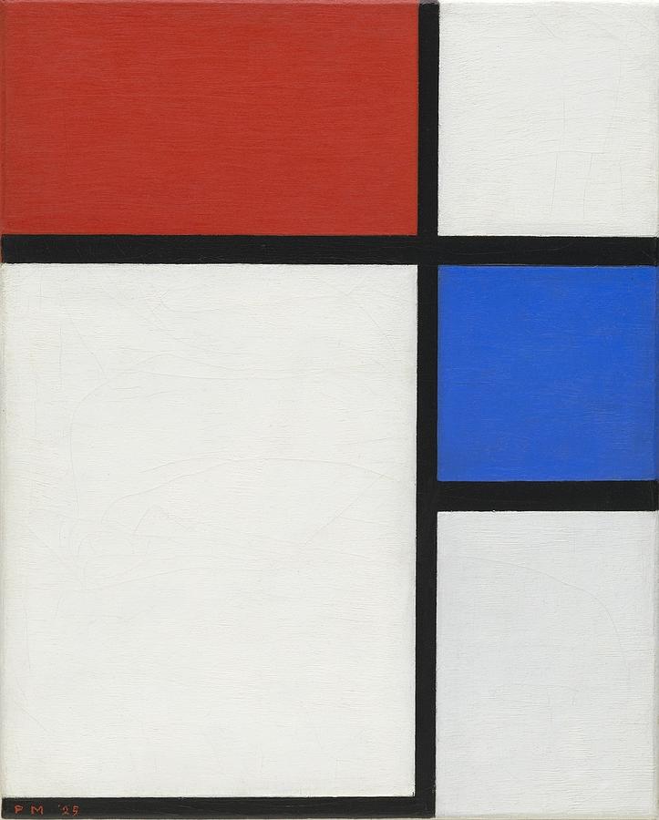 Piet Mondrian Composition No II with Red and Blue Painting by Artistic ...