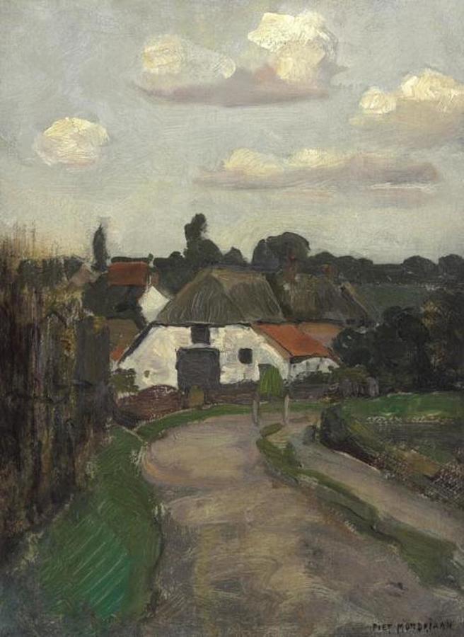 Piet Mondrian - Roadway and farm building near Arnhem Painting by Les ...