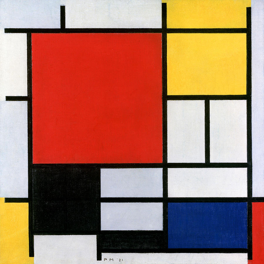 Piet Mondrian's Composition with Red, Yellow, Blue, and Black Painting ...