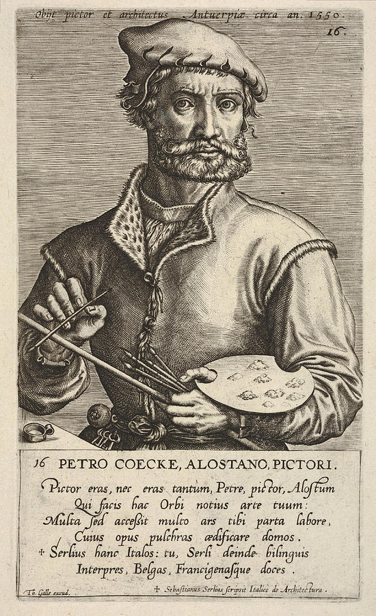 Pieter Coecke van Aelst Drawing by Johannes Wierix