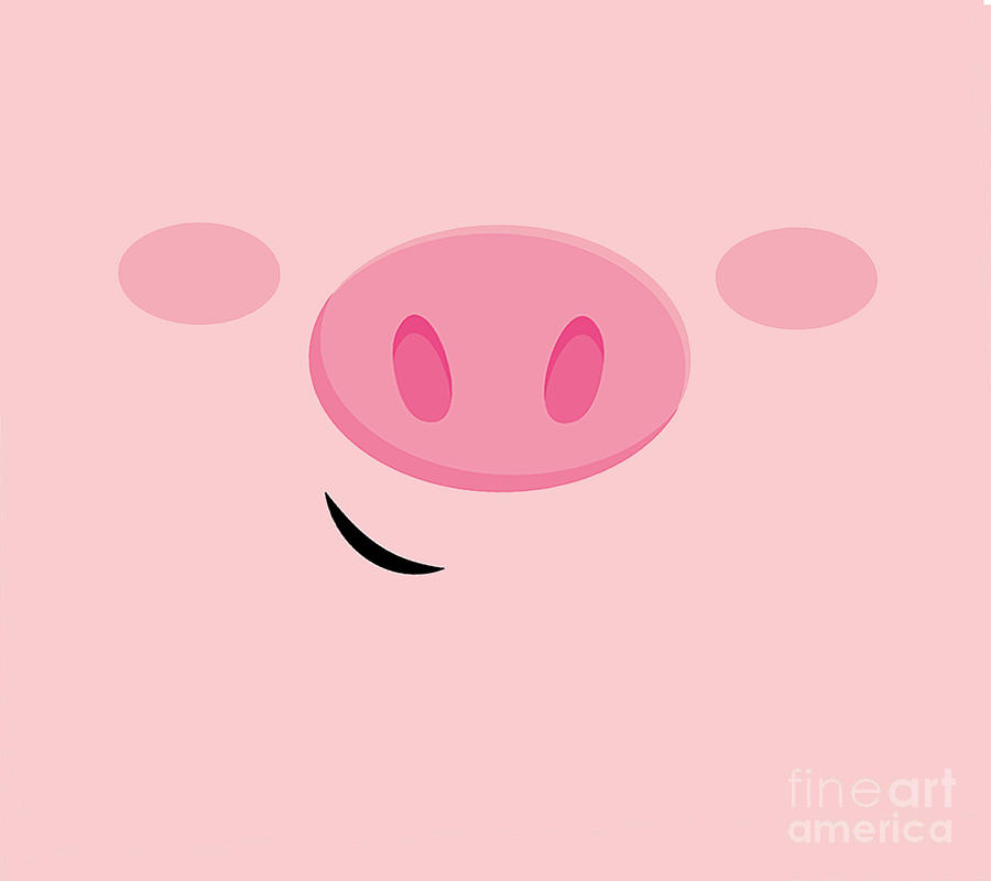 happy cartoon pig face